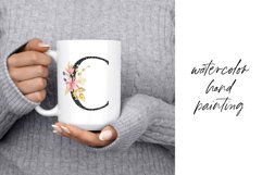 Alphabet, letter,  floral monogram with flowers, PNG file. Product Image 2