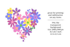 Floral heart, flowers clipart, PNG. Product Image 2