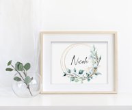 Watercolor leaves gold wreath, floral clipart, leaf frame. Product Image 2