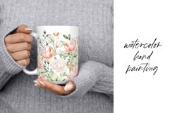 Mug sublimation design with flowers peonies, PNG file. Product Image 2