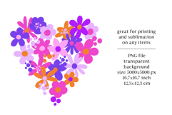 Floral heart, flowers clipart, PNG. Product Image 2