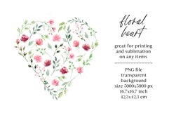 Sublimation design, flower heart, PNG file. Product Image 2