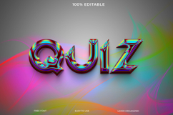 Vibrant 3D QUIZ Text with Holographic Effect Product Image 1