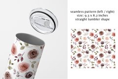 Tumbler sublimation design with roses, png file. Product Image 2