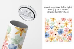 Tumbler sublimation design with flowers, PNG file. Product Image 2