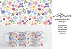 Mug sublimation design with flowers, PNG file. Product Image 1