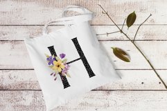 Alphabet, letter,  floral monogram with flowers, PNG file. Product Image 3