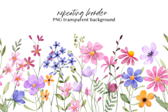Floral watercolor set. Flowers and leaves clipart, PNG files Product Image 3