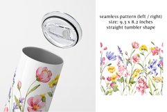 Tumbler sublimation design, wildflowers, PNG file. Product Image 2