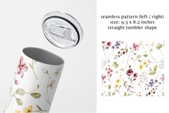 Tumbler sublimation design with flowers, PNG file. Product Image 2