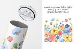 Tumbler sublimation design with flowers, PNG file. Product Image 2