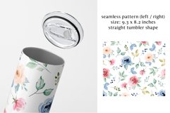Tumbler sublimation design with flowers, PNG file. Product Image 2