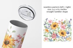 Tumbler sublimation design with sunflowers, PNG file. Product Image 2