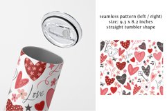 Tumbler Valentine's day wrap, hearts sublimation PNG file. Product Image 2
