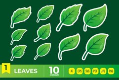 Green leaves vector bundle set Product Image 1