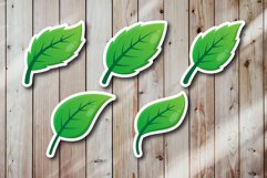 Green leaves vector bundle set Product Image 2