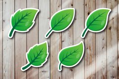 Green leaves vector bundle set Product Image 3