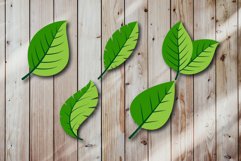 Green leaves vector bundle set Product Image 3
