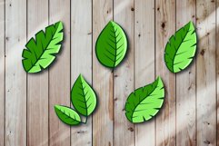 Green leaves vector bundle set Product Image 3