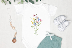 Floral watercolor set. Flowers and leaves clipart, PNG files Product Image 3