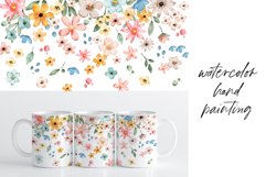Mug sublimation design with flowers, PNG file. Product Image 2
