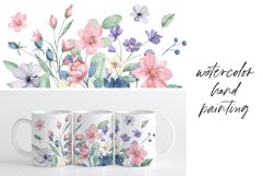 Mug sublimation design with flowers, PNG file. Product Image 2