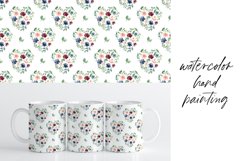 Mug wrap, sublimation design with floral hearts, PNG file. Product Image 2