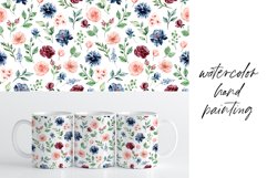Mug wrap, sublimation design with flowers, leaves, PNG file. Product Image 2