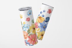 Tumbler sublimation design with flowers, PNG file. Product Image 3