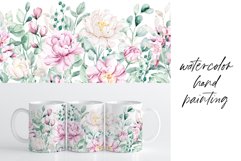 Mug sublimation design with flowers peonies, PNG file. Product Image 2