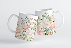 Mug sublimation design with flowers peonies, PNG file. Product Image 3