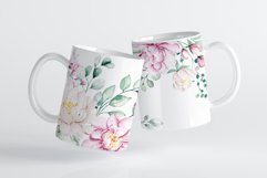 Mug sublimation design with flowers peonies, PNG file. Product Image 3