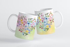 Mug sublimation design with floral heart, PNG file. Product Image 3