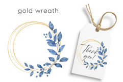 Navy blue leaves watercolor set, clipart png files. Product Image 9