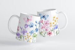 Mug sublimation design with wildflowers and butterflies Product Image 3