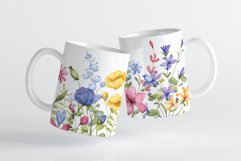 Mug sublimation design with wildflowers, PNG file. Product Image 3