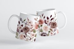 Mug sublimation design with flowers roses. Product Image 3