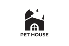 Pet House Logo Cat and Butterfly Design Product Image 2