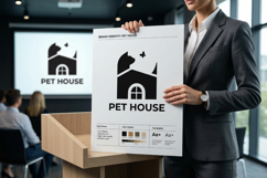 Pet House Logo Cat and Butterfly Design Product Image 3
