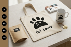 Pet Lover Cute Smiling Paw Print Design Product Image 1