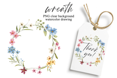 Floral watercolor set. Flowers and leaves clipart, PNG files Product Image 8