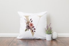 Alphabet, gold letters and numbers with flowers. Product Image 3