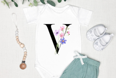 Alphabet, letters,  floral monogram with flowers, PNG file. Product Image 4