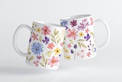 Mug wrap, sublimation design with flowers, leaves, PNG file. Product Image 3