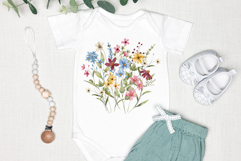 Watercolor flowers clipart bouquet of PNG. Product Image 4