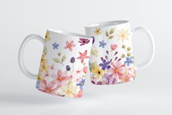 Mug wrap, sublimation design with flowers, leaves, PNG file. Product Image 3
