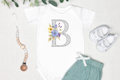 Alphabet, letter,  floral monogram with flowers, PNG file. Product Image 3