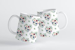 Mug wrap, sublimation design with floral hearts, PNG file. Product Image 3