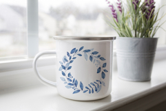 Navy blue leaves watercolor set, clipart png files. Product Image 5