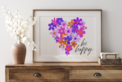 Floral heart, flowers clipart, PNG. Product Image 3